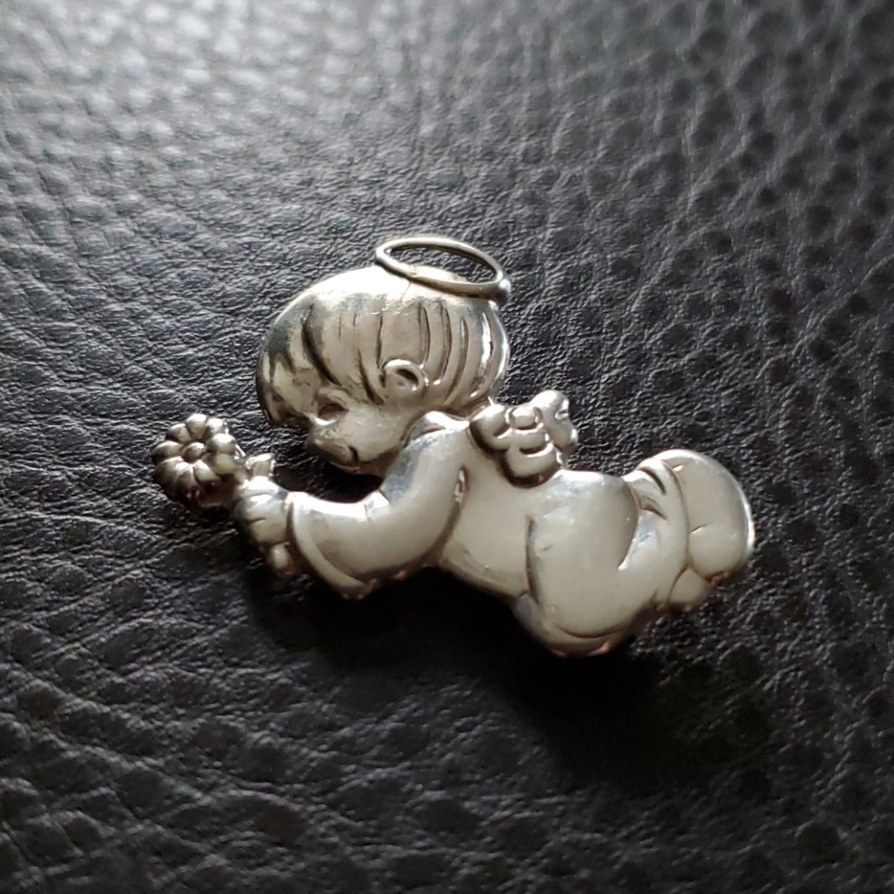 Vtg Sterling Precious Moments Brooch